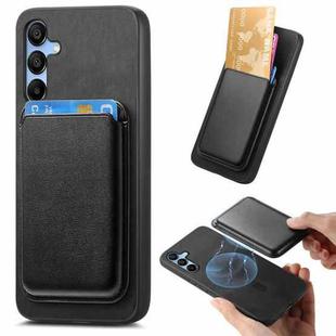 For Samsung Galaxy A16 Retro Magsafe Card Bag PU Back Cover Phone Case(Black)