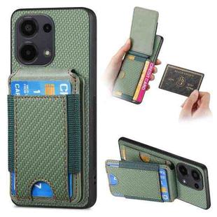 For Xiaomi Redmi Note 13 4G Carbon Fiber Vertical Flip Wallet Stand Phone Case(Green)