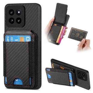 For Xiaomi 14 Carbon Fiber Vertical Flip Wallet Stand Phone Case(Black)