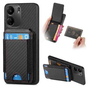 For Xiaomi Redmi 13C Carbon Fiber Vertical Flip Wallet Stand Phone Case(Black)
