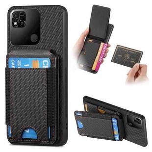 For Xiaomi Redmi 10A Carbon Fiber Vertical Flip Wallet Stand Phone Case(Black)