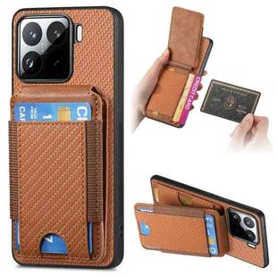 For Xiaomi 15 Carbon Fiber Vertical Flip Wallet Stand Phone Case(Brown)