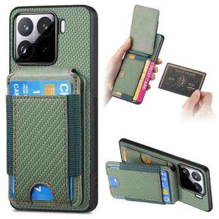 For Xiaomi 15 Carbon Fiber Vertical Flip Wallet Stand Phone Case(Green)