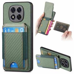 For Xiaomi Redmi Note 14 Pro+ 5G Carbon Fiber Vertical Flip Wallet Stand Phone Case(Green)