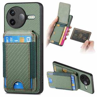 For Redmi K80 / Poco F7 Pro Carbon Fiber Vertical Flip Wallet Stand Phone Case(Green)
