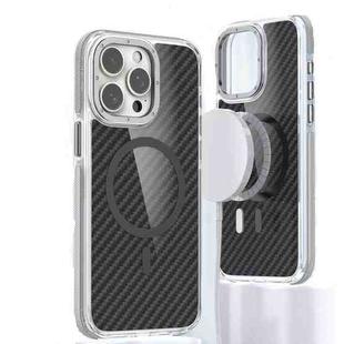 For iPhone 12 Pro Magsafe Dual-Color Carbon Fiber Phone Case(Grey)