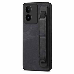 For vivo S17e 5G Retro Wristband Holder Leather Back Phone Case(Black)