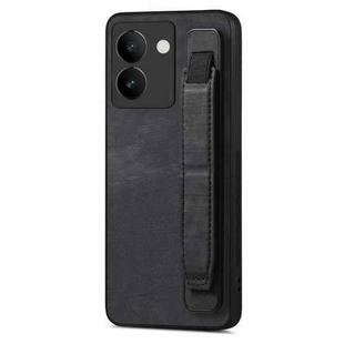 For vivo S17 / S17 Pro / V29 Retro Wristband Holder Leather Back Phone Case(Black)