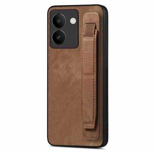 For vivo S17 / S17 Pro / V29 Retro Wristband Holder Leather Back Phone Case(Brown)