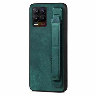 For Realme 8 / 8 Pro Retro Wristband Holder Leather Back Phone Case(Green)