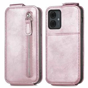 For Motorola Moto G14 4G Zipper Wallet Vertical Flip Leather Phone Case(Pink)