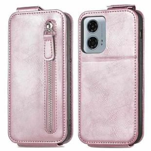 For Motorola Moto G24 Power 4G Zipper Wallet Vertical Flip Leather Phone Case(Pink)