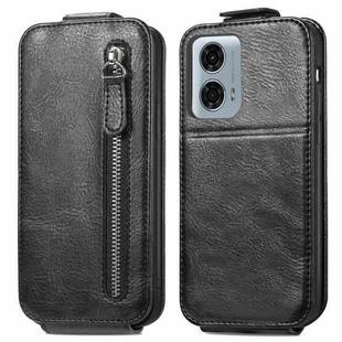 For Motorola Moto G24 Power 4G Zipper Wallet Vertical Flip Leather Phone Case(Black)