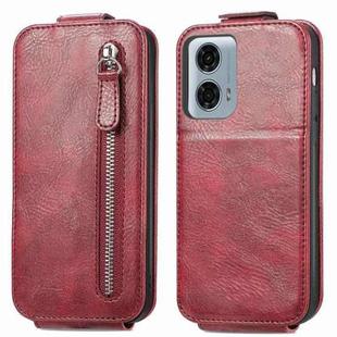 For Motorola Moto G24 Power 4G Zipper Wallet Vertical Flip Leather Phone Case(Red)