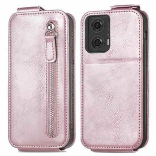 For Motorola Moto G24 Zipper Wallet Vertical Flip Leather Phone Case(Pink)