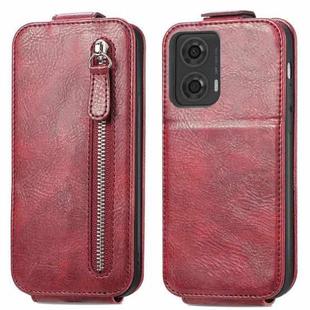 For Motorola Moto G24 Zipper Wallet Vertical Flip Leather Phone Case(Red)