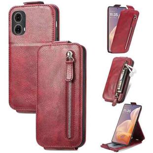 For Motorola Moto G85 Zipper Wallet Vertical Flip Leather Phone Case(Red)