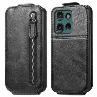 For Motorola Edge 2024 Zipper Wallet Vertical Flip Leather Phone Case(Black)