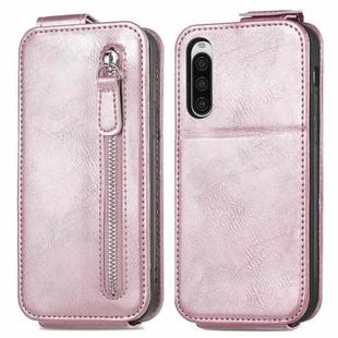 For Sony Xperia 10 V Zipper Wallet Vertical Flip Leather Phone Case(Pink)