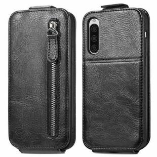 For Sony Xperia 10 V Zipper Wallet Vertical Flip Leather Phone Case(Black)