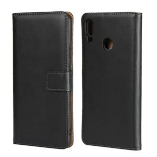 Leather Horizontal Flip Holster for Huawei  Y9 2019/Enjoy 9 Plus with Magnetic Clasp and Bracket and Card Slot and Wallet(Black)