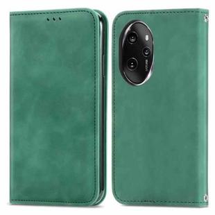 For Honor 100 Pro Retro Skin Feel Magnetic Flip Leather Phone Case(Green)