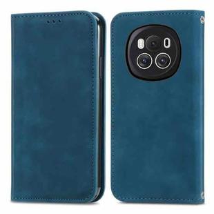 For Honor Magic6 Retro Skin Feel Magnetic Flip Leather Phone Case(Blue)