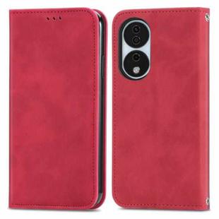 For Honor X7b Retro Skin Feel Magnetic Flip Leather Phone Case(Red)