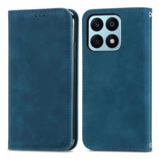 For Honor X8b Retro Skin Feel Magnetic Flip Leather Phone Case(Blue)