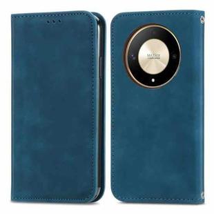 For Honor X9b Retro Skin Feel Magnetic Flip Leather Phone Case(Blue)