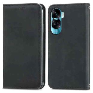 For Honor X50i Retro Skin Feel Magnetic Flip Leather Phone Case(Black)