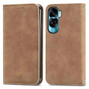 For Honor X50i Retro Skin Feel Magnetic Flip Leather Phone Case(Brown)
