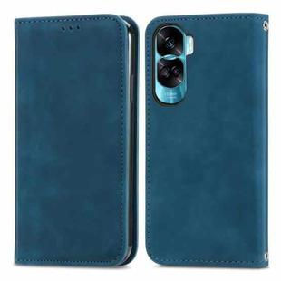 For Honor X50i Retro Skin Feel Magnetic Flip Leather Phone Case(Blue)