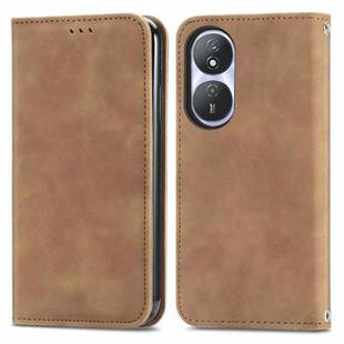 For Honor Play 50 Plus Retro Skin Feel Magnetic Flip Leather Phone Case(Brown)