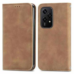 For Honor 200 Lite Global Retro Skin Feel Magnetic Flip Leather Phone Case(Brown)