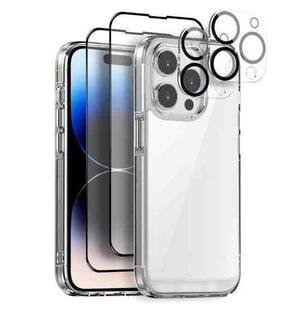 For iPhone 14 Pro Max NORTHJO 5 in 1 Clear Phone Case with 2pcs Screen Film + 2pcs Rear Lens Film