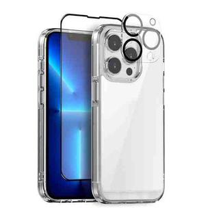 For iPhone 13 Pro NORTHJO 3 in 1 Clear Phone Case with Screen Film + Rear Lens Film