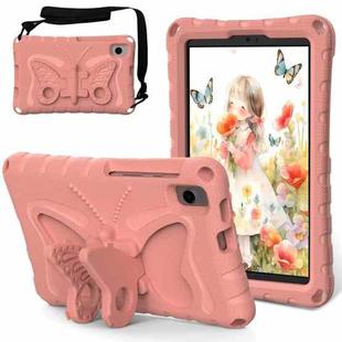 For Samsung Galaxy Tab A7 Lite T220 Butterfly Bracket EVA Shockproof Tablet Case(Pink Orange)