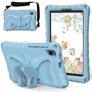 For Samsung Galaxy Tab A7 Lite T220 Butterfly Bracket EVA Shockproof Tablet Case(Light Blue)