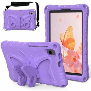 For Samsung Galaxy Tab A9 X110 Butterfly Bracket EVA Shockproof Tablet Case(Light Purple)