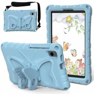 For Samsung Galaxy Tab A9 X110 Butterfly Bracket EVA Shockproof Tablet Case(Light Blue)