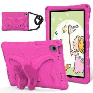 For Samsung Galaxy Tab A9+ X210/X216 Butterfly Bracket EVA Shockproof Tablet Case(Rose Red)