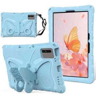 For Samsung Galaxy Tab S9 FE X510 Butterfly Bracket EVA Shockproof Tablet Case(Light Blue)