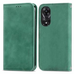 For OPPO A78 4G Retro Skin Feel Magnetic Flip Leather Phone Case(Green)