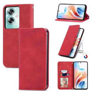 For OPPO A79  5G Retro Skin Feel Magnetic Flip Leather Phone Case(Red)