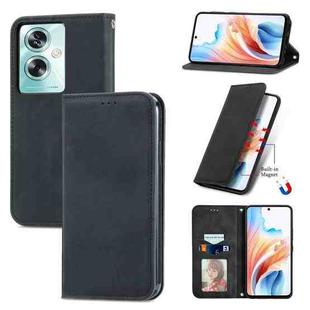 For OPPO A2  5G Retro Skin Feel Magnetic Flip Leather Phone Case(Black)