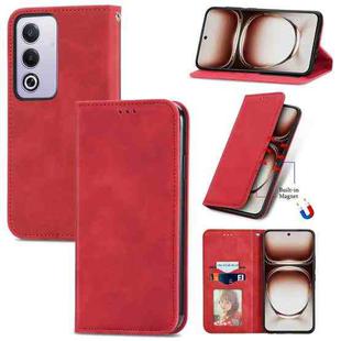 For OPPO A3 Pro Retro Skin Feel Magnetic Flip Leather Phone Case(Red)