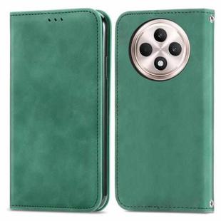 For OPPO Reno12 F Retro Skin Feel Magnetic Flip Leather Phone Case(Green)