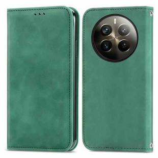 For  Realme 12 Pro+ Retro Skin Feel Magnetic Flip Leather Phone Case(Green)