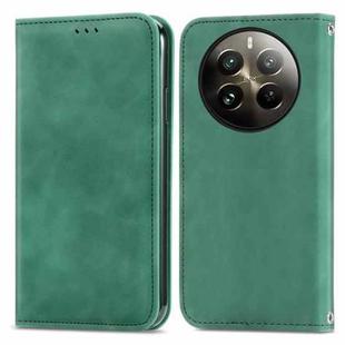 For  Realme 12 Pro Retro Skin Feel Magnetic Flip Leather Phone Case(Green)